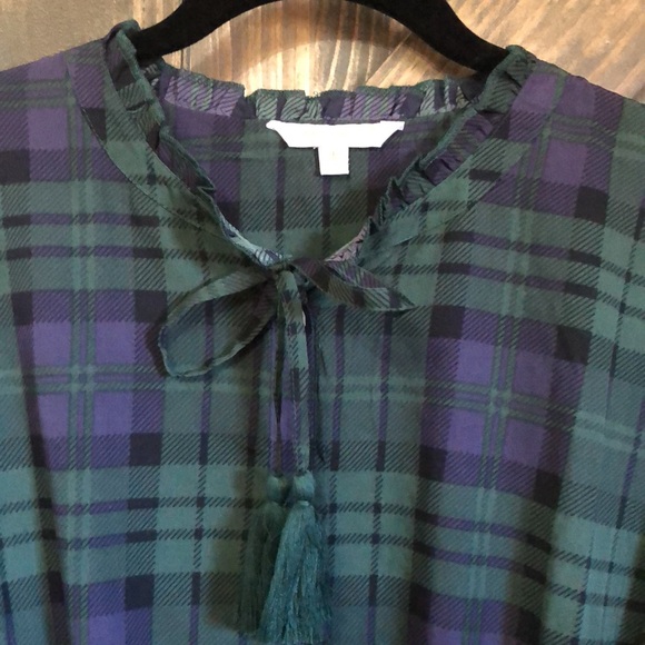 NWT Simply Southern Green & Navy Tartan Plaid Dress in Large - Picture 6 of 7